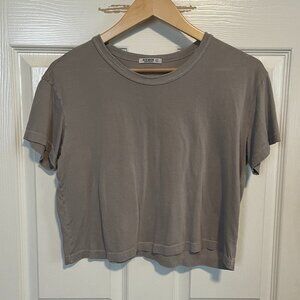 Buck Mason Chalk Short Sleeve Boxy Cropped Tee